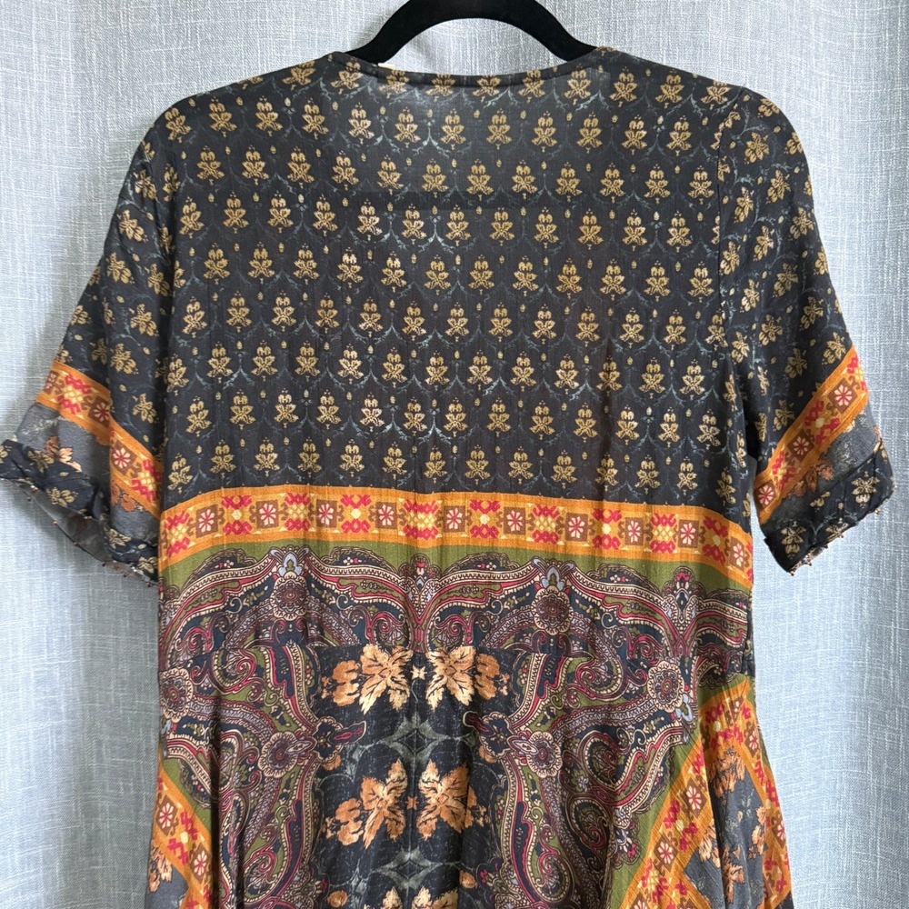 Soft Surroundings Midi Dress Women PS Multicolor Paisley Beaded Embroidered Boho - Picture 8 of 16